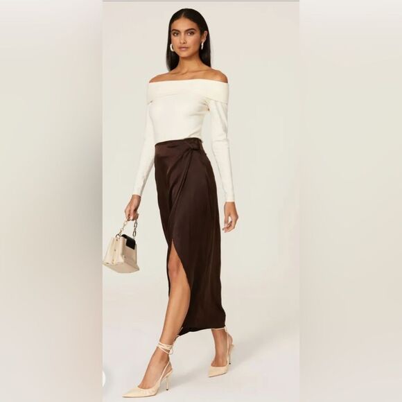 Peter Som Off Shoulder Crop Sweater Size Small